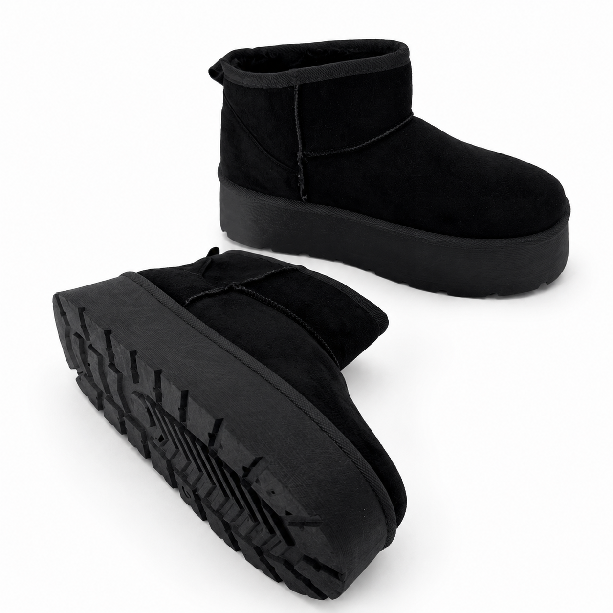 Botín Cozy Noir para mujer con plataforma liviana color negro - AGORA